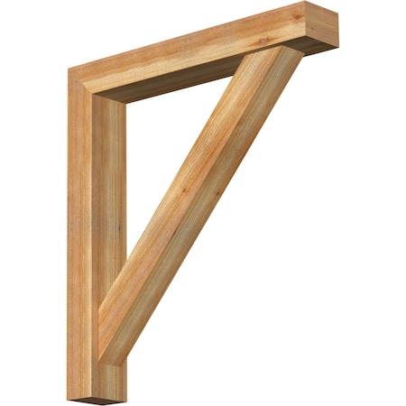 Ekena Millwork Traditional Block Rough Sawn Bracket w/ Offset Brace, Western Red Cedar, 6"W x 36"D x 40"H BKT0604X36X40TRA05RWR